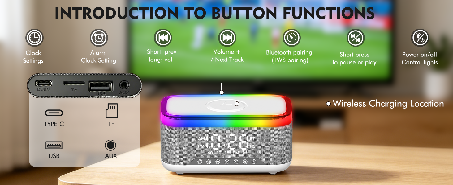 Bluetooth Speaker with Wireless Charging