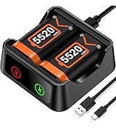 EXTREMECOOL Xbox One Controller Battery Pack with Xbox Rechargeable Battery Station,2X 5520mWh Re...