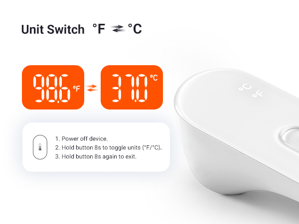 Forehead Thermometer PT3 - °C/°F Unit Swich