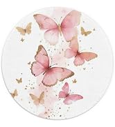 TuY-MouseP-027 Butterfly Mouse Pad, Girly Mouse Pad, Pink Butterfly Mouse Pads for Wireless Mouse...