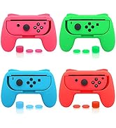 FASTSNAIL 4 Pack Grips Kit Compatible with Nintendo Switch Animal Crossing for Joy Con, Wear-Resi...