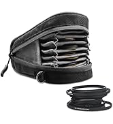 Lightdow Camera Filter Bag - Detachable 8-Slot Lens Carry Case with Belt Loop Pouch - Water-Resis...