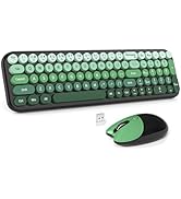 MOFII Wireless Keyboard and Mouse Combo, Compact Small Keyboard with Large Print, 2.4GHz Retro Ty...