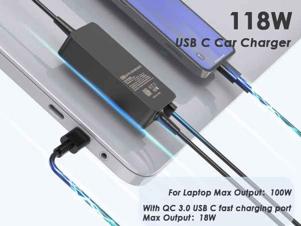 118w car charger for laptop