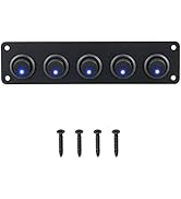 RVBOATPAT 6 Gang Rocker Switch Panel 12V 3 Pin On-Off Toggle Switch Panel for Automotive Car Truck