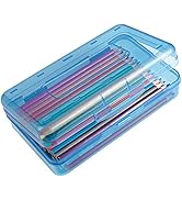 DANRONG Colored Plastic Pencil Box, Large Capacity Pencil Case, Pencil Boxs for Kids Adults, Hard...
