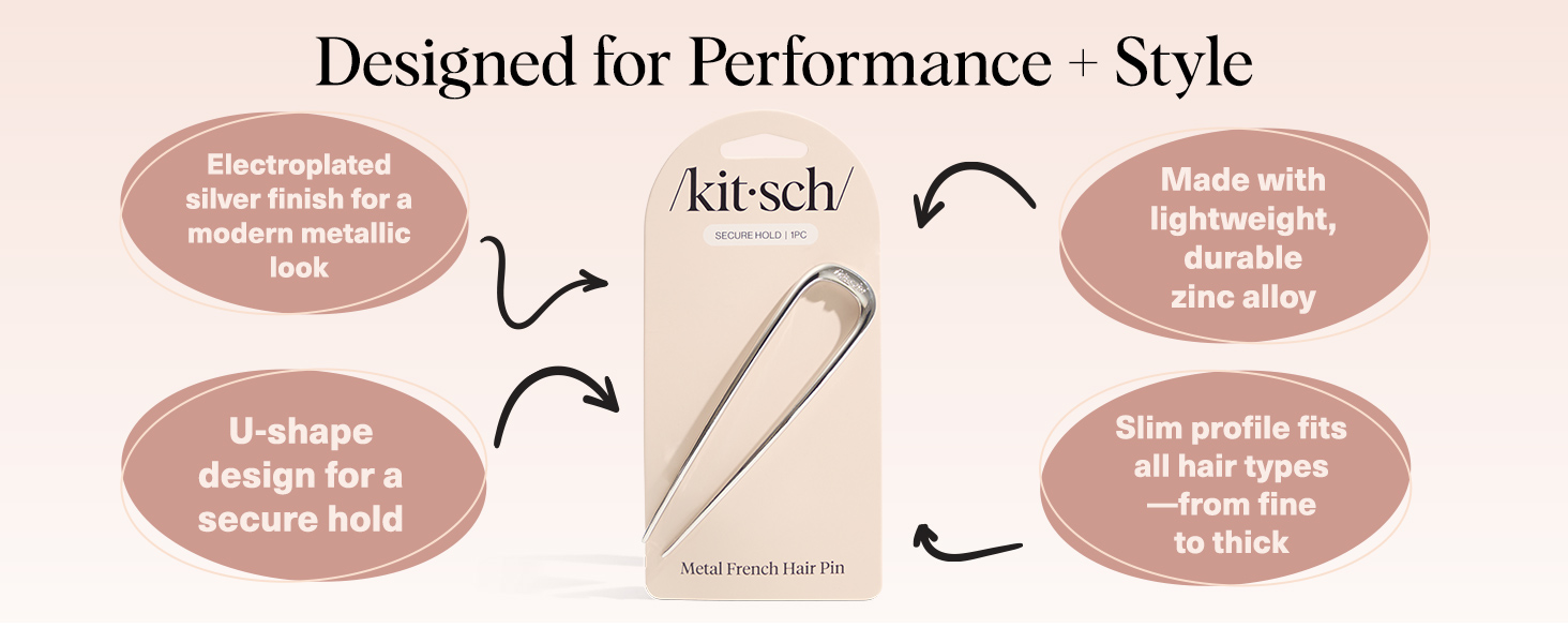 Kitsch Metal French Hair Pin for Women Elegant Hair Accessories for Women