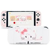 GeekShare Protective Case for Switch OLED,Kawaii Plush Cover Anti-Scratch Switch Hard Case Protec...