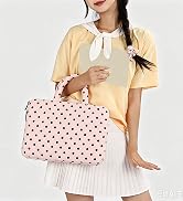 Polka Dot Quilted Laptop Sleeve with Handle Protective Laptop Carrying Case (Pink, 13-14 Inch)