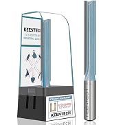 KEENTECH Carbide Tipped Extra Long Straight Router Bit, 1/2 Inch Shank Double Flute Router Bit wi...
