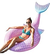 FindUWill Inflatable Pool Floats - Large Mermaid Swim Tube Rings, Lake and Beach Floaty Summer, B...