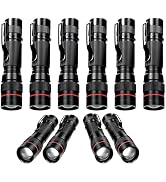 Hilngav 10 Pack Small Mini LED Flashlights, Single Mode Zoomable Flashlight AA Battery Powerful F...