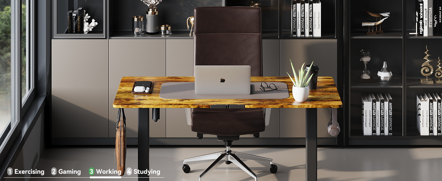 desk table standing adjustable gaming computer office stand height electric wheels home up work