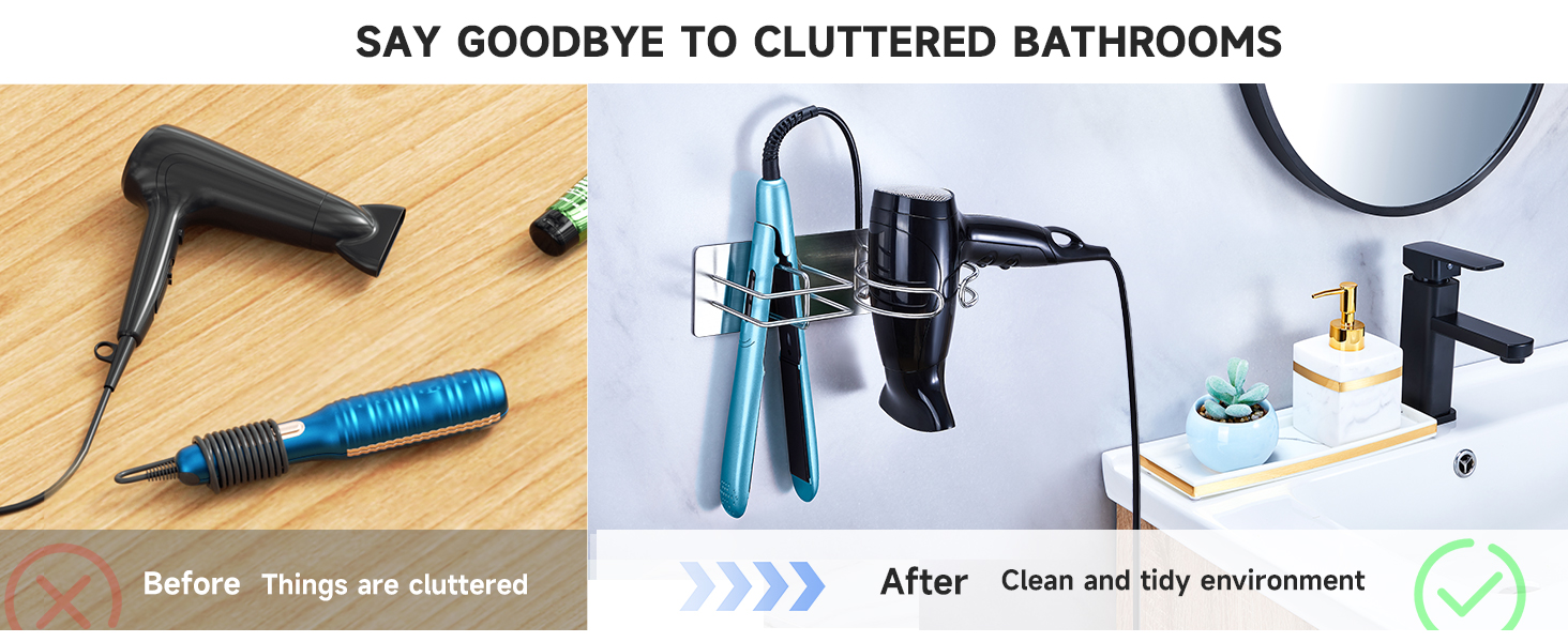 Hair Dryer and Straightener Holder