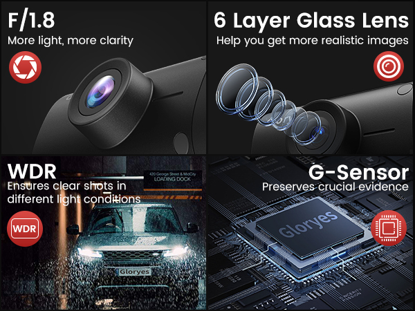 3 channel dash cam front and rear