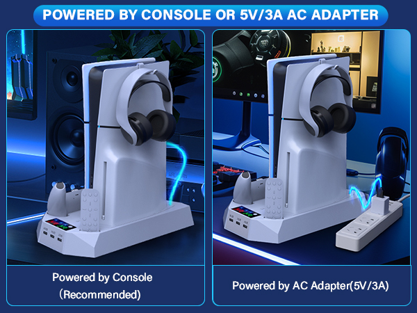 ps5 slim cooling stand with controller charging station and cooling fan