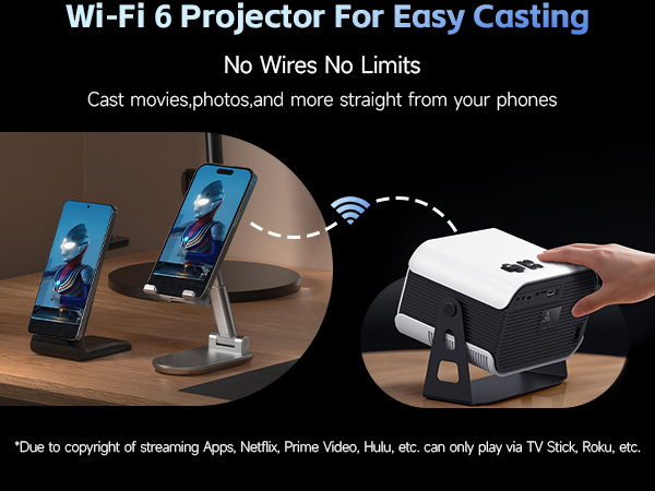 4K Projector with wifi and bluetooth