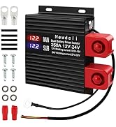 Newdeli 250 Amp Dual Battery Isolator 12V/24V Universal Voltage Sensitive Relay VSR Smart Dual Ba...