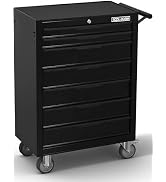 7-Drawer Rolling Tool Chest with Locking Wheels &amp; Drawers, 13" D x 24.2" W x 34" H Mobile Tool St...