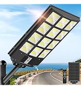 8000W Solar Lights Outdoor - 7000K Solar Street Lights Outdoor, Commercial Solar Parking Lot Ligh...
