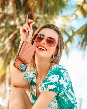 Bocasal crossbody RFID blocking wallet case with card slots holder