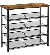 Pipishell 5-Tier Shoe Rack for Entryway and Small Spaces with Wooden Top &amp; Metal Frames, Shoe Sto...