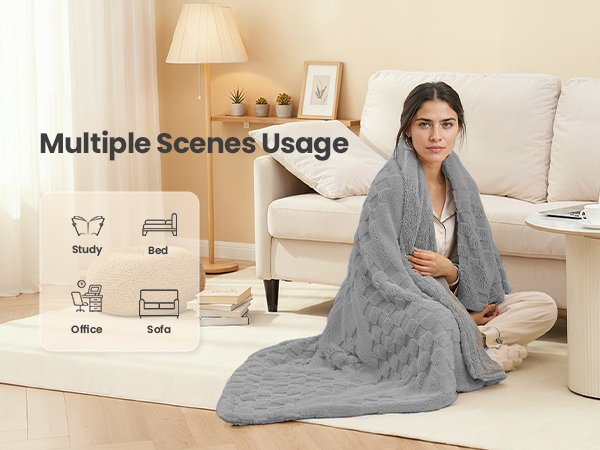 heated electric blanket throw heating fluffy twin queen full size warm sherpa flannel flecee 50x60