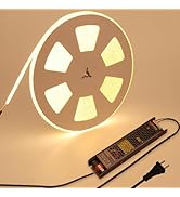 BENLUN 48V Outdoor LED Strip Lights Waterproof, 65.6ft 150W 3000K Warm White Dimmable LED Tape Li...