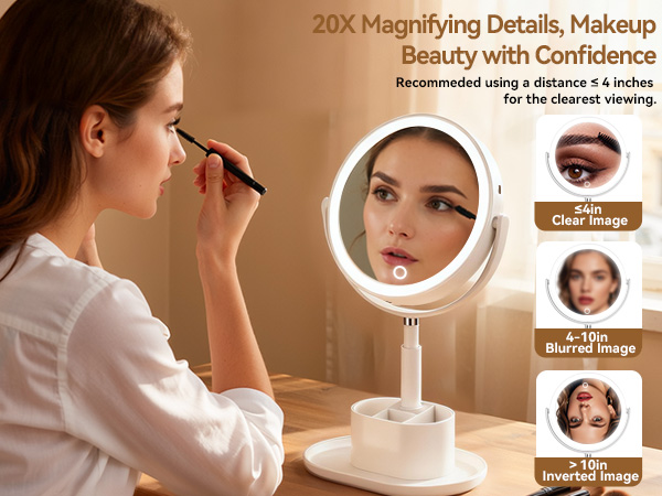 vanity mirror with lights, lighted makeup mirror with magnification, makeup mirror with lights