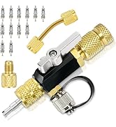 Upgrade Valve Core Removal Tool&amp; 1/4" SAE Extension Connector Fitting&amp;12Pcs Valve Cores, 2 Sizes ...