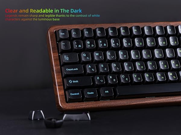 Womier Frosted Jelly Keycaps, Clear Shine Through Keycaps Mechanical Keyboard Caps