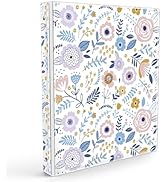 Eyrozill Floral 3 Ring Binder 1 Inch, Decorative Recipe Binders, Client Records with Clear Interi...