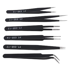 OriGlam 6PCS Precision Tweezers Set, ESD Tweezers Set