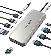 Docking Station Dual Monitor, WAVLINK Displayport Docking Station with Dual DP, HDMI, 100W PD in,...