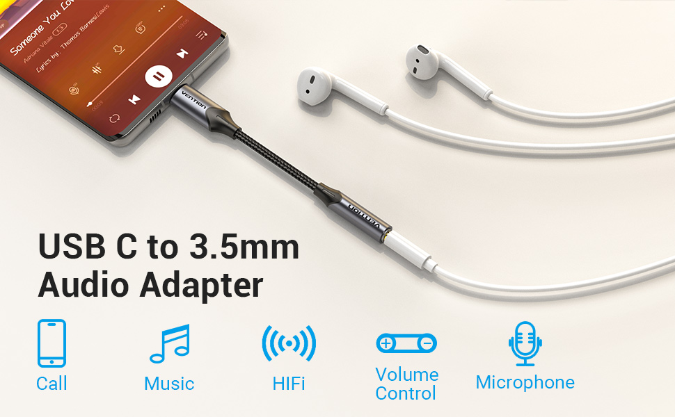 USB C to 3.5mm Headphone Jack Adapter