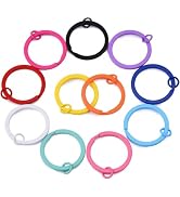 10Pcs Multi-Colored Metal Flat Split Keyrings Spring O Rings Round Spring Snap Keyring, Metal Car...