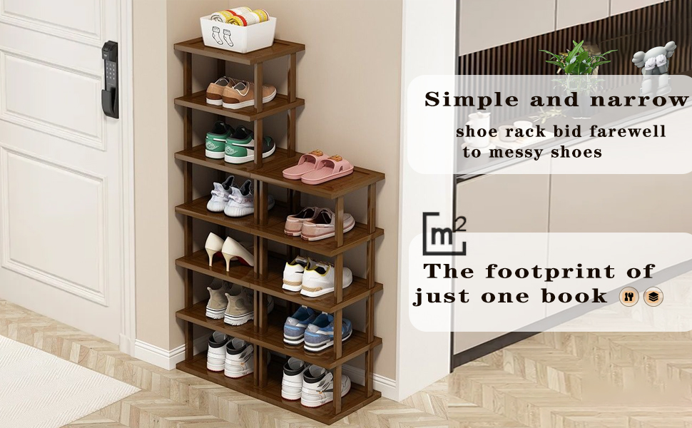 Narrow shoe rack