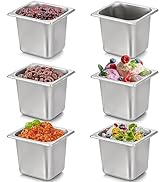 TOPZEA 6 Pack Hotel Pans, 1/6 Size 6