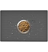 Dog Food Mat, Silicone Dog Mat for Food and Water, 24" x 16" Large Dog Feeding Mat, Waterproof Do...