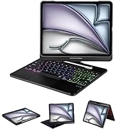 LENRICH Keyboard Case for iPad Air 13 inch M3 2025&amp;M2 2024, 360 Rotatable Wireless Folio 180 Swiv...