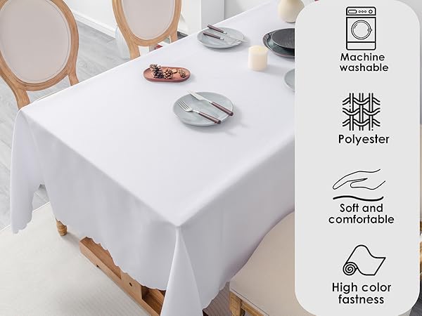white tablecloth