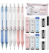 Four Candies Mechanical Pencil Set with Case, 6PCS Aesthetic Mechanical Pencils 0.5 &amp; 0.7mm with ...