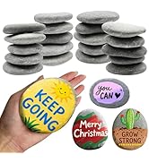 Reeplan 20PCS Large Rocks for Painting, 4-5 Inches Natural Flat River Rocks for Painting, Smooth ...