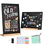8.5x12 Inch Chalkboard Signs with Wooden Stand, 2 Set Chalkboard Easel, Message Board, Blackboard...