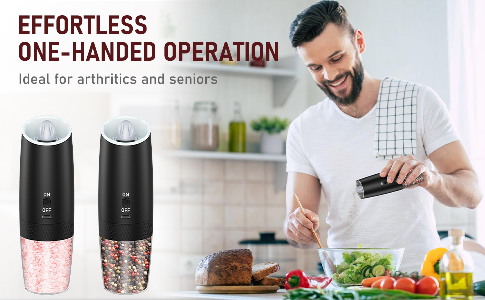 automatic salt and pepper grinder set