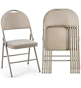 ARLIME 6 PCS Folding Chairs w/Padded Seats, Padded Foldable Seats w/Handle Hole, Upholstered Seat...