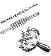 ONUEMP 2pcs Stainless Steel Massage Rollers + Stainless Steel Cellulite Massager, Fascia Massage ...