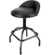 Performance Tool W85011 Adjustable Height Bar Stool, Pneumatic Swivel Bar Stool with Back Support...
