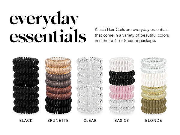 plastic hair ties kitsch scrunchies elastic hair bands kitch ties spiral hair ties for women