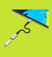 DuraGuard USB-C to USB-A 3.0 Female Cable Adapter with Kevlar Reinforced, Nylon Braided, Strain R...